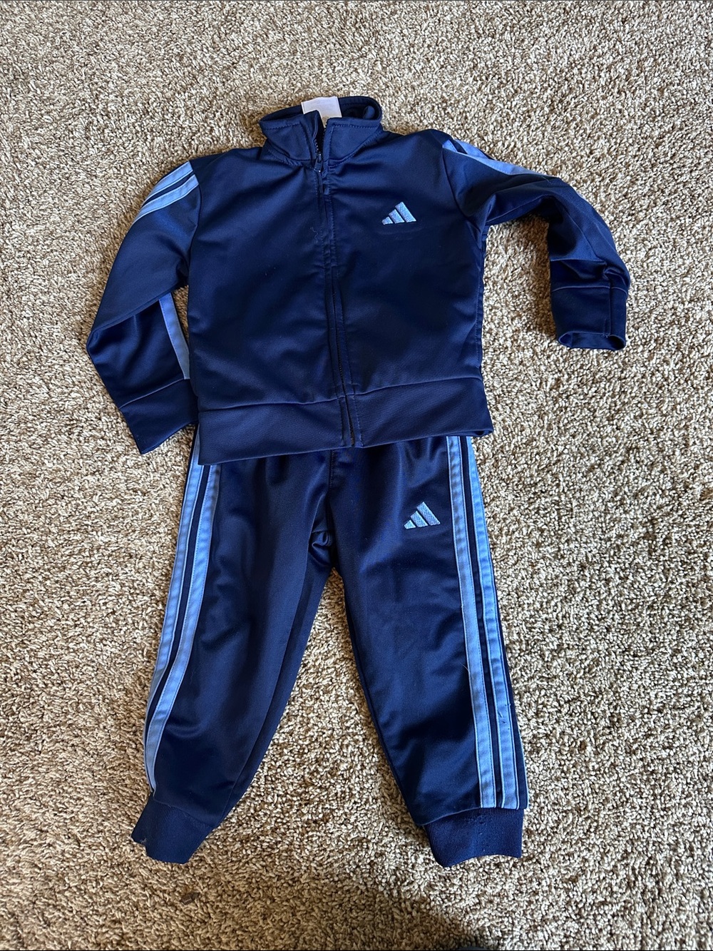Adidas Navy Blue Kids Track Jacket and Pants Set
